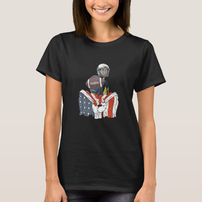 T-shirt Rugby Player with American Flag Premium (Devant)