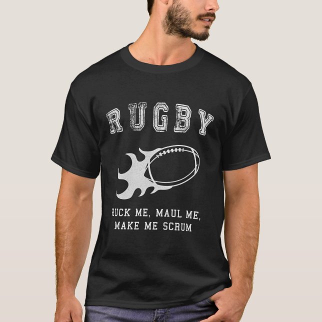 T-shirt Rugby Ruck Me Maul Me Rendre Scrum (Devant)