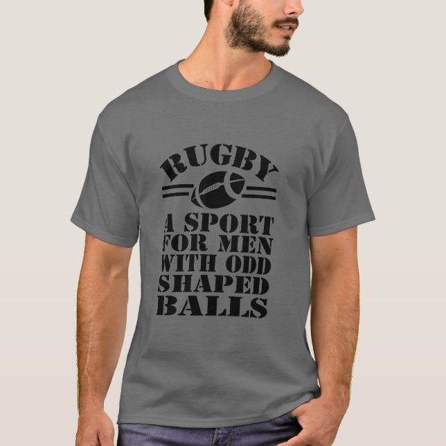 T-shirt Rugby Un Sport Pour Les Hommes Avec Des Ballons En (Devant)