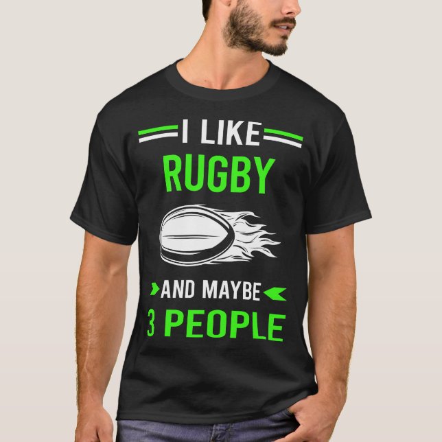 T-shirt Rugby Vert 3 Personnes (Devant)