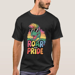 T-shirt Rugir avec fierté T-Rex dinosaure cool LGBTQ drôle