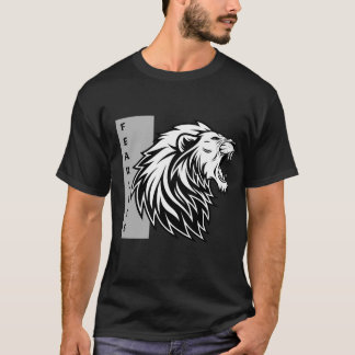 T-shirt Rugissement de Lion Sans Peur - Motivation Noir et