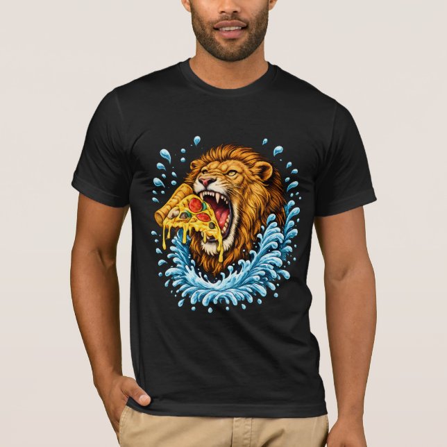 T-shirt Rugissement de pizza (Devant)
