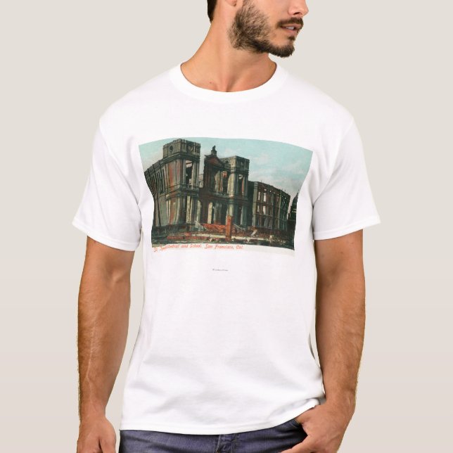 T-shirt Ruines de cathédrale et d'école de St Ignatius (Devant)