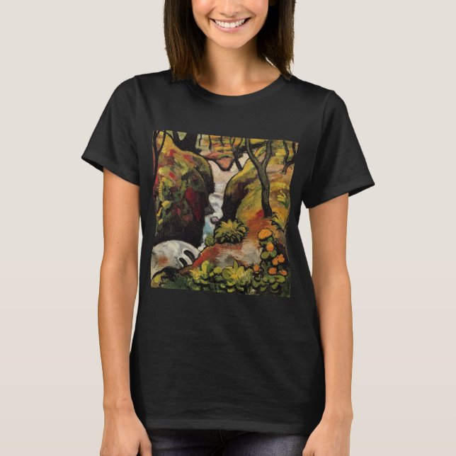 T-shirt Ruisseau de la forêt par August Macke Expressionni (Devant)