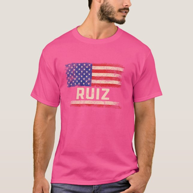 T-shirt Ruiz Nom Chemise Ruiz Nom drapeau américain (Devant)