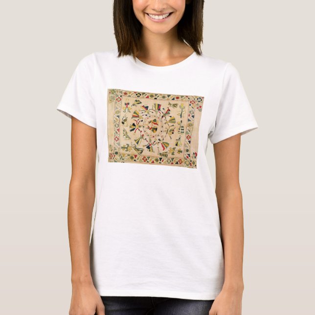 T-shirt Rumal : square embroidery cover showing punjabi da (Devant)