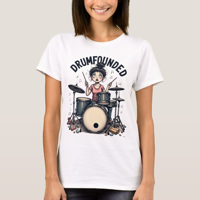T-shirt rumfounded | Funny Vintage Mom Drummer Shirt (Devant)
