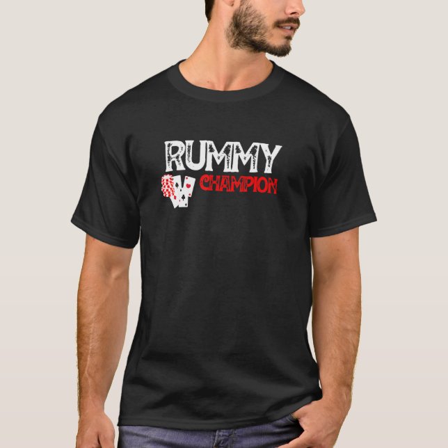 T-shirt Rummy Champion Casino Jeux Carte Graphisme (Devant)