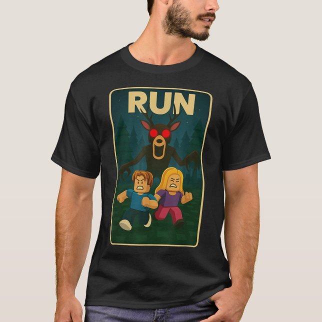 T-shirt Run 99 Nights Halloween Gamer Deer inhe Forest (Devant)