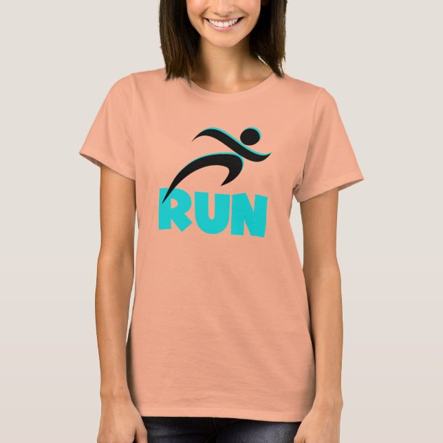T-shirt RUN Aqua (Devant)