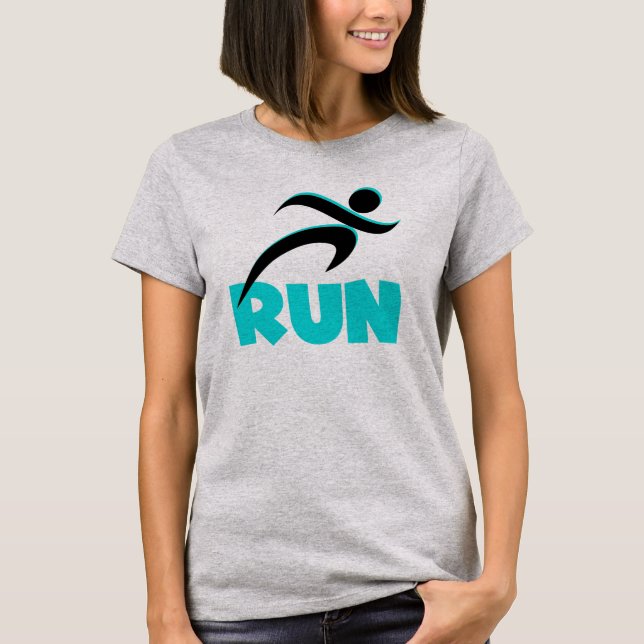 T-shirt RUN Aqua (Devant)
