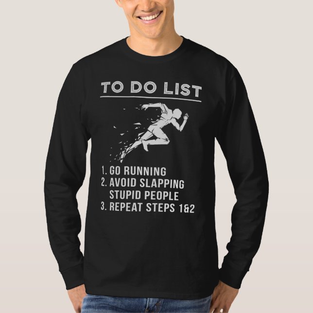 T-shirt Run & Chuckle - Witty To-Do Running Tee for the Hu (Devant)