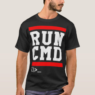T-shirt RUN CMD Console Command Prompt Sysadmin