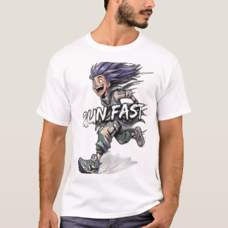 T-shirt Run Fast Anime Runner Shirt