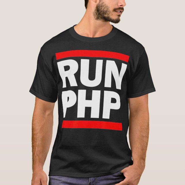T-shirt RUN PHP - for Web Developers Comp Sci Hackathon  (Devant)