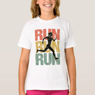 T-shirt Run Run Run Run - Vintage Runner Girl