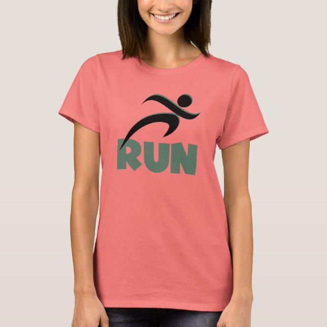 T-shirt RUN vert (Devant)