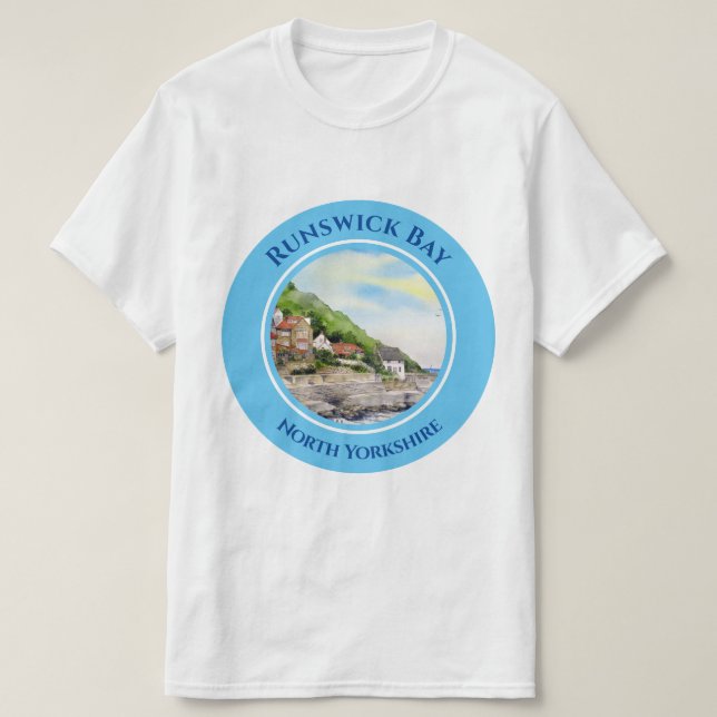 T-shirt RunBrunswick Bay North Yorkshire, Angleterre Aquar (Design devant)