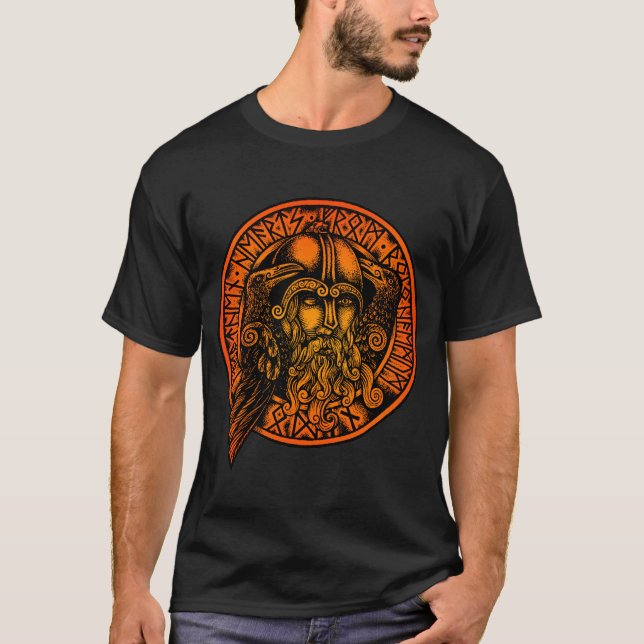 T-shirt Runes de chemise d'Odin (Devant)