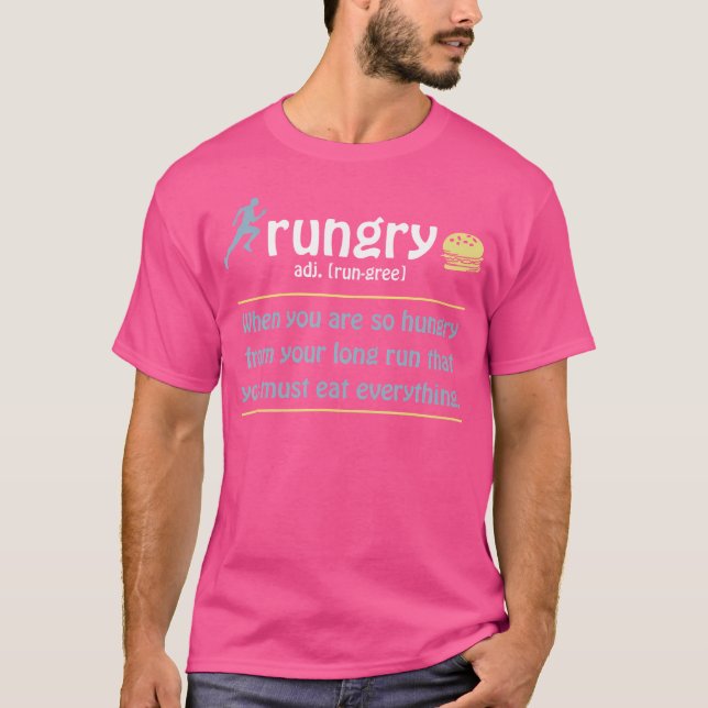 T-shirt Rungry Definition Funny Runner Marathon Citer l'am (Devant)