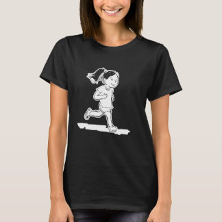 T-shirt Runner Girl Cartoon Style Jogger Racewalking