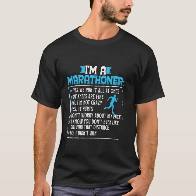 T-shirt Runner I'M A MARATHONER Running Funny Marathon Run (Devant)