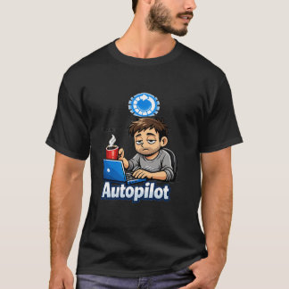 T-shirt Running On Autopilot Funny Design – Coffee Lover H