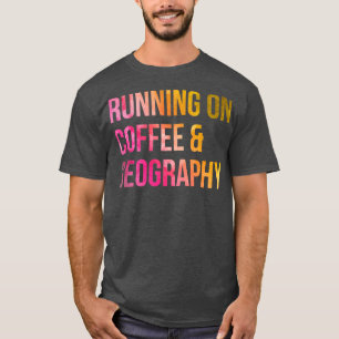 T-shirt Running on Coffee and Geography in Watercolor