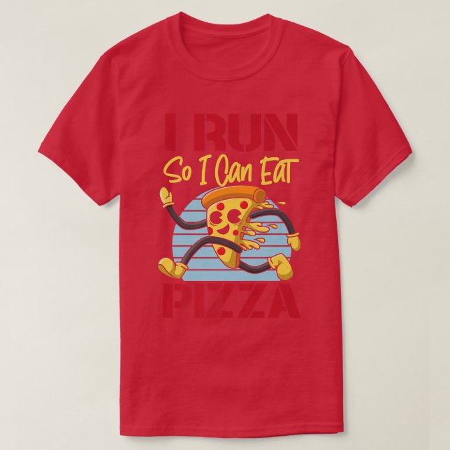 T-shirt Running Runner Half Marathon Pizza I  (Design devant)