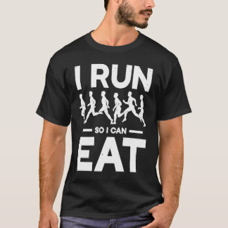 T-shirt Running Sport Je cours pour pouvoir manger 1