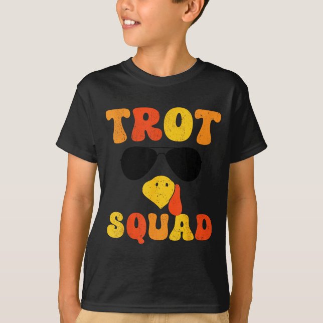T-shirt Running Turkey Sungles Trot Squad Thanksgiving  (Devant)