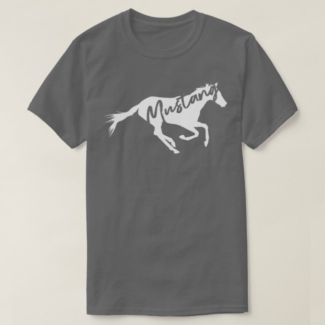 T-shirt Running Wild Mustang Horse Breed Lover Silhouette  (Design devant)