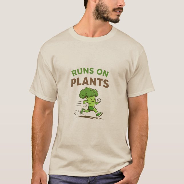 T-shirt Runs on Plants (Devant)