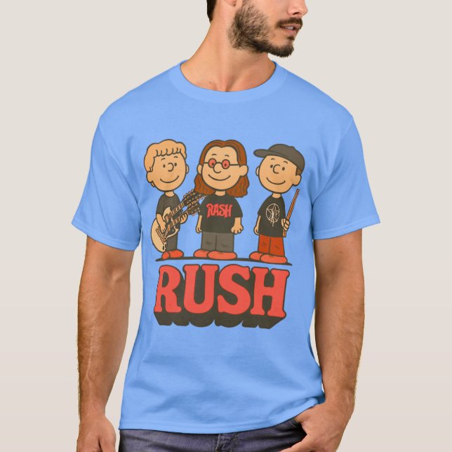 T-shirt Rush Band Charlie Brown Mashup FADED friend (Devant)