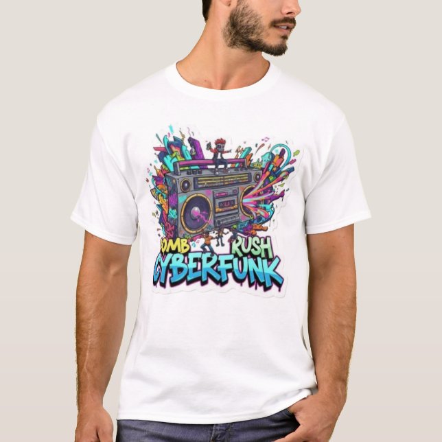 T-shirt rush de bombe cyberfunk (Devant)