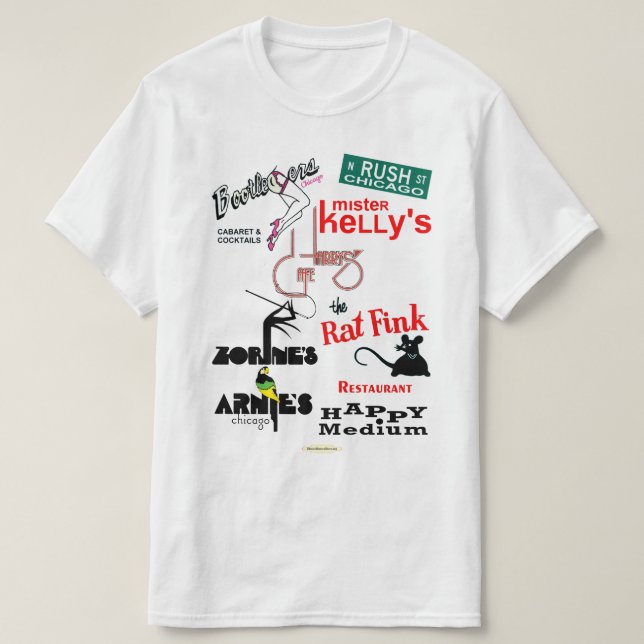 T-shirt Rush Street, Chicago Nightclubs (Design devant)