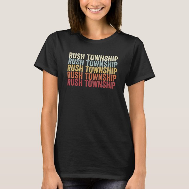 T-shirt Rush Township Pennsylvania Rush Township PA Retro  (Devant)