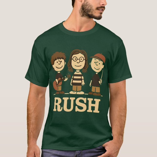 T-shirt Rushrio nostalgique chez l'ami Peanuts rétro rétro (Devant)