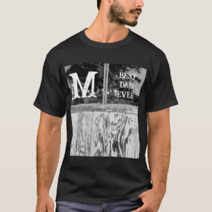 T-shirt Russe noir et blanc photo meilleur papa jamais ini