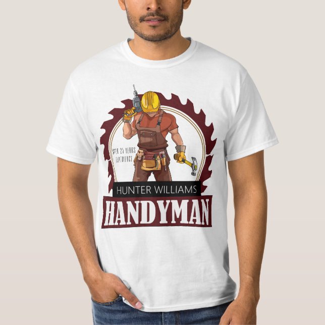 T-shirt Russe Réparateur Construction Handyman Moderne (Devant)