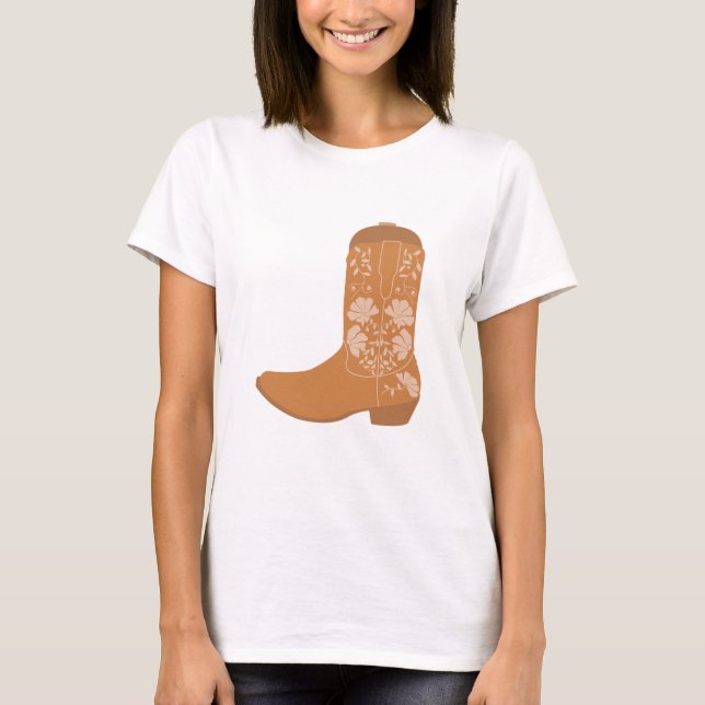 T-shirt Russe Western Earth Tone Country Cowboy Bottes (Devant)