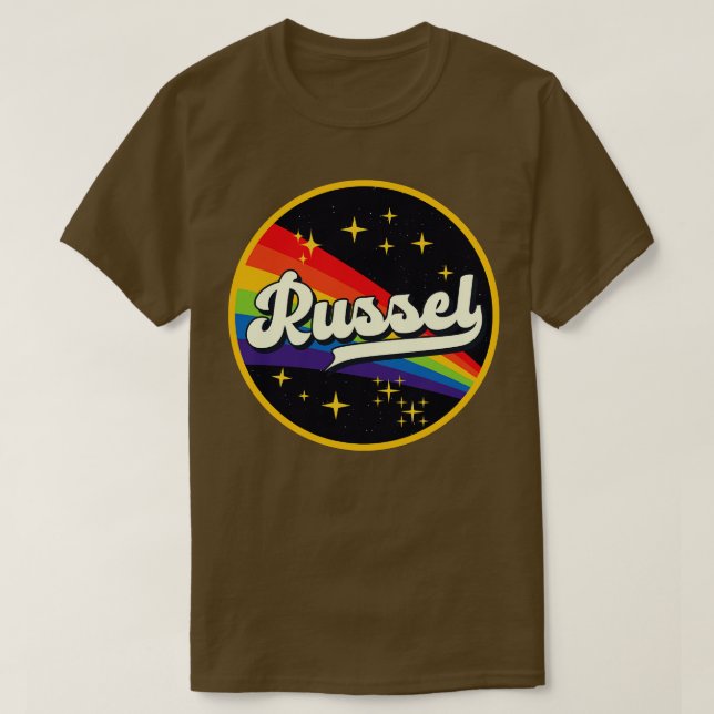 T-shirt Russel Rainbow Dans L'Espace Style Vintage (Design devant)
