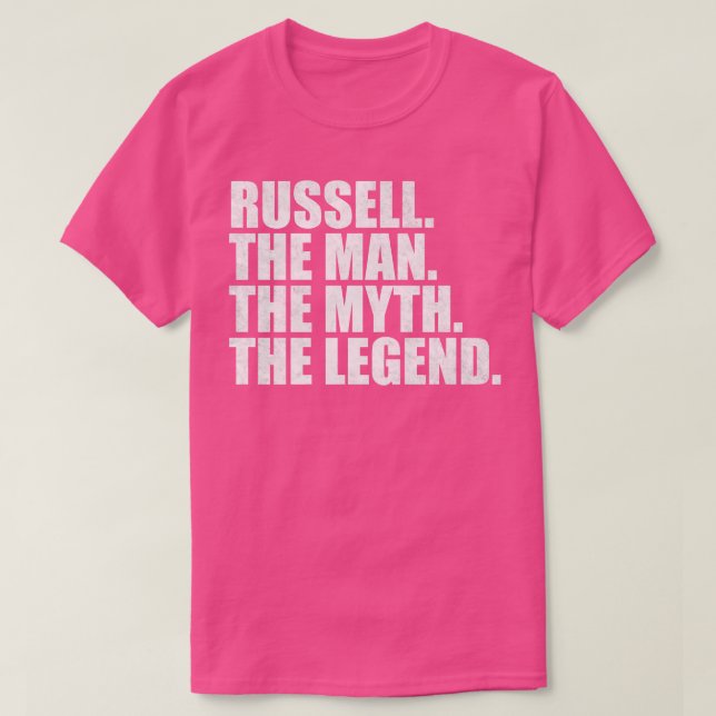 T-shirt Russell Russell Nom Russell prénom (Design devant)