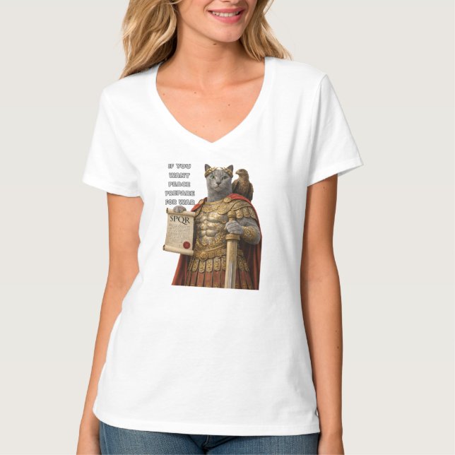 T-shirt Russian Blue Caesar Cat (Devant)