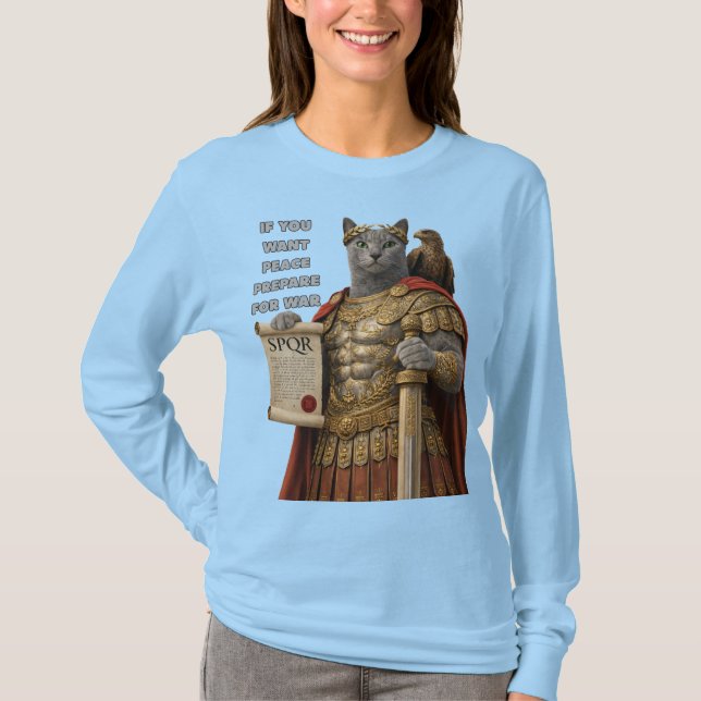 T-shirt Russian Blue Caesar Cat (Devant)