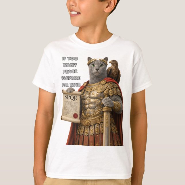 T-shirt Russian Blue Caesar Cat (Devant)