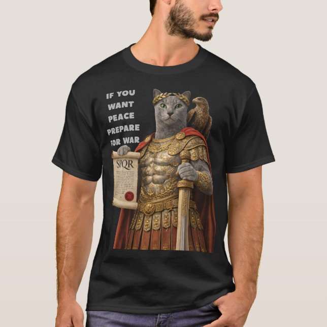 T-shirt Russian Blue Caesar Cat (Devant)