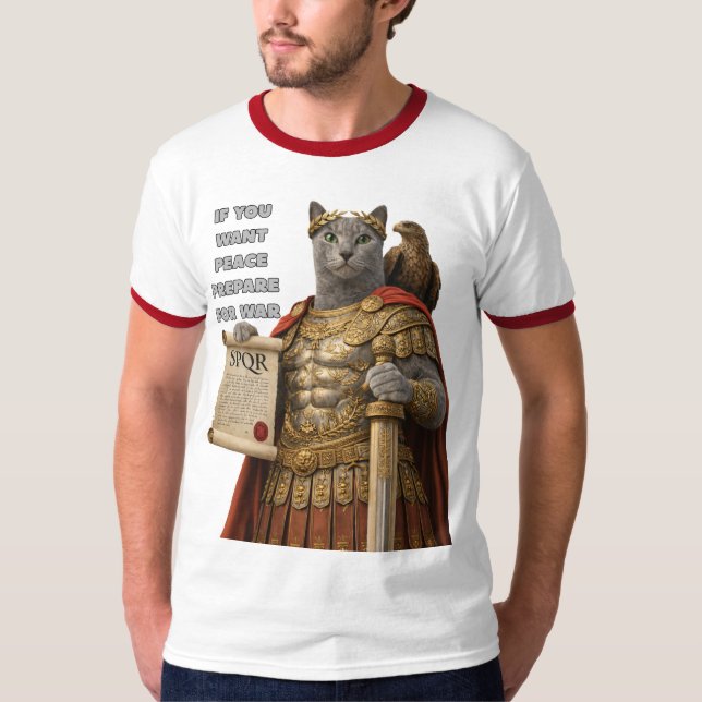 T-shirt Russian Blue Caesar Cat (Devant)