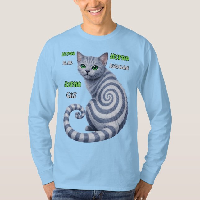 T-shirt Russian Blue Hypno Cat (Devant)
